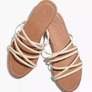 Madewell Kathryn Espadrilles Slide Sandal Flats Leather Sz 7.5 NWoB